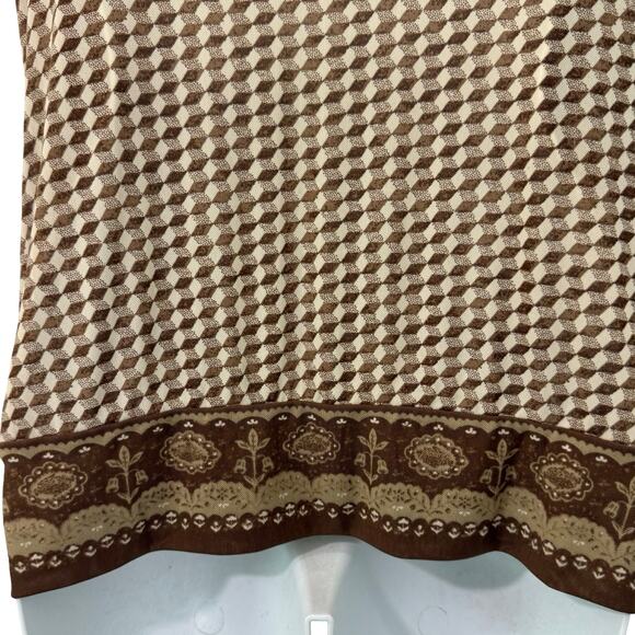 Studio M Geometric Brown Tan Squares Layered Tank Top Sleeveless Blouse size L - Picture 7 of 8